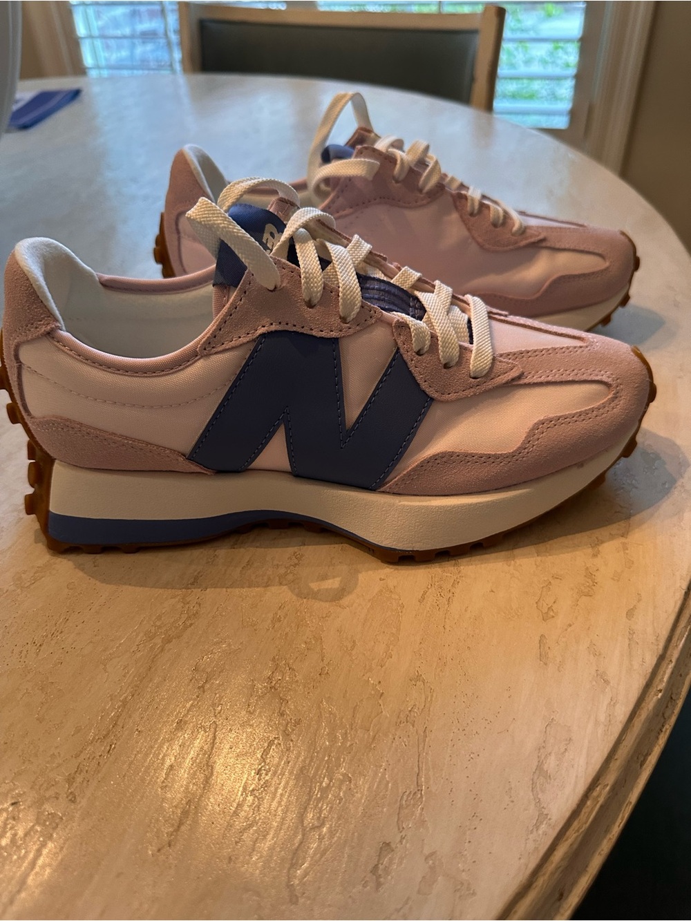 New in Box: New Balance 327
Size: 8 - B
Color: Pink Salt With Fairweather Blue - Picture 2 of 15